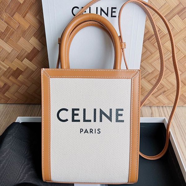 Extremely rare! Celine Vertical replica canvas mini tote 193302BNZ.02NT
