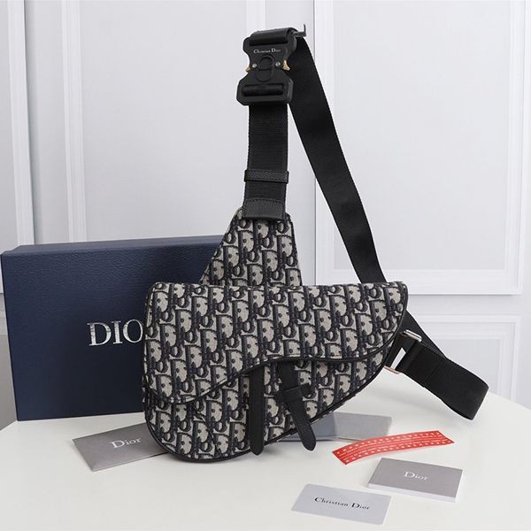 ☆Super popular☆ Dior calfskin replica ribbon lettering saddle bag deb40743