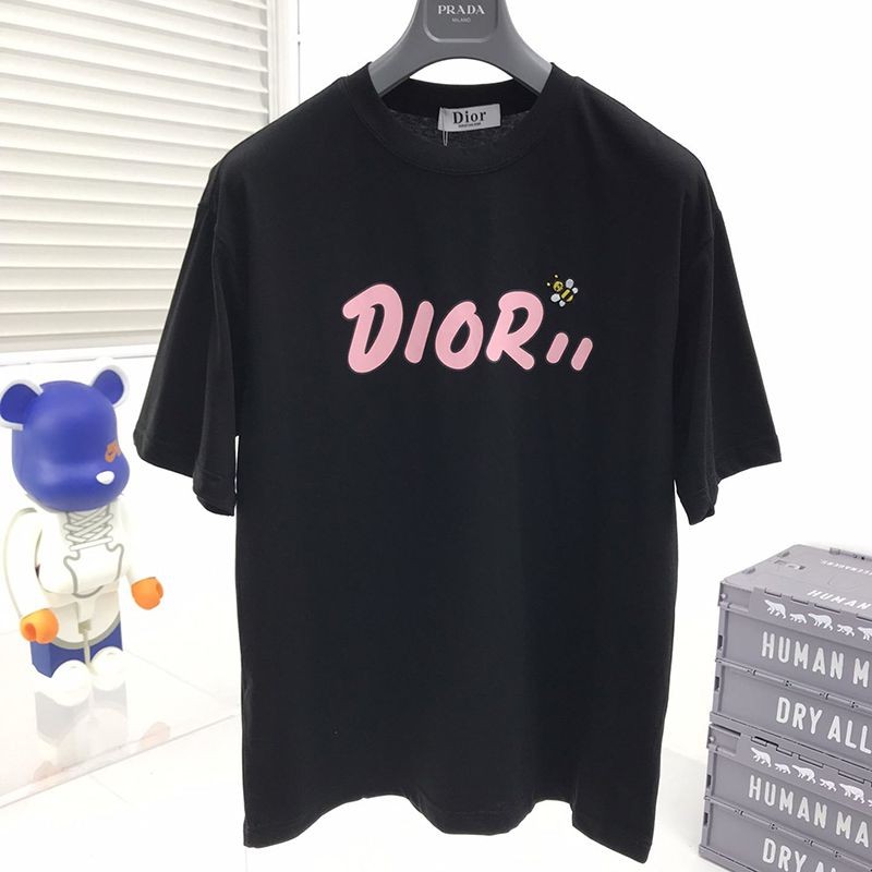 Cute Dior ◆ High quality simple logo embroidered cotton jersey T-shirt fake dep77950 Cute Dior ◆ High quality simple logo embroidered cotton jersey T-shirt fake dep77950