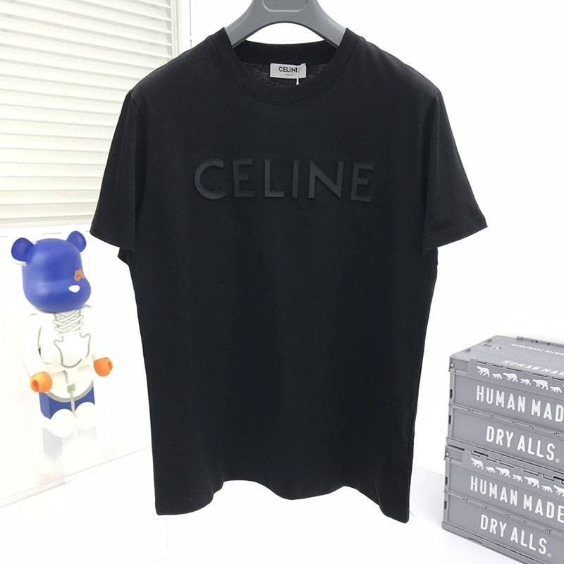 Very popular! Replica Celine loose T-shirt in cotton and black Cer62947 Very popular! Replica Celine loose T-shirt in cotton and black Cer62947