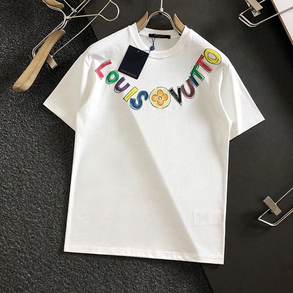 Rare color Louis Vuitton graphic short sleeve T-shirt replica cotton vub52469