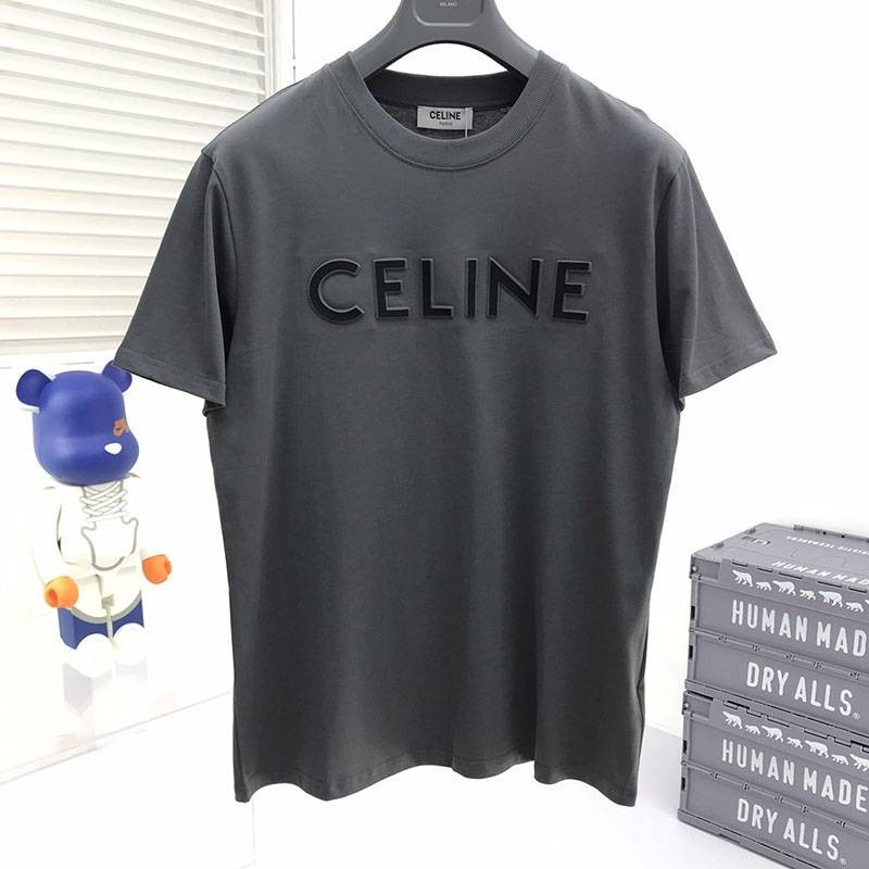 Battle for Celine Replica Loose T-Shirt Cotton Grey Cey81651 Battle for Celine Replica Loose T-Shirt Cotton Grey Cey81651