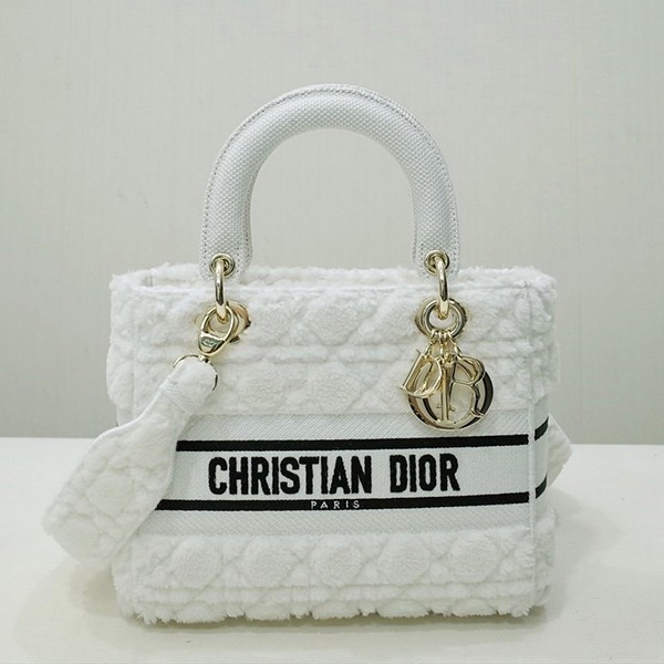 ☆Super popular☆ Lady Dior fake D-Lite medium bag fluffy dep36271