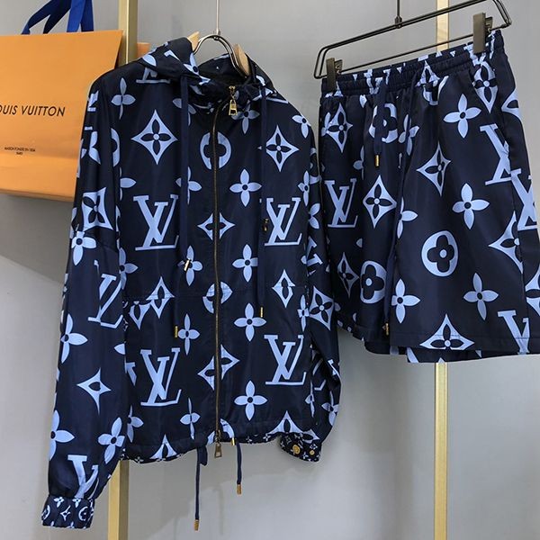 ☆Super popular☆Louis Vuitton Monogram Hooded Parka Replica Top and Bottom Set vuc10519