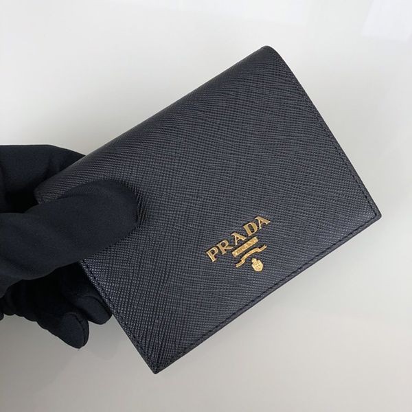 Cute Prada Bi-fold Wallet Replica VITELLO MOVE Compact pup65095