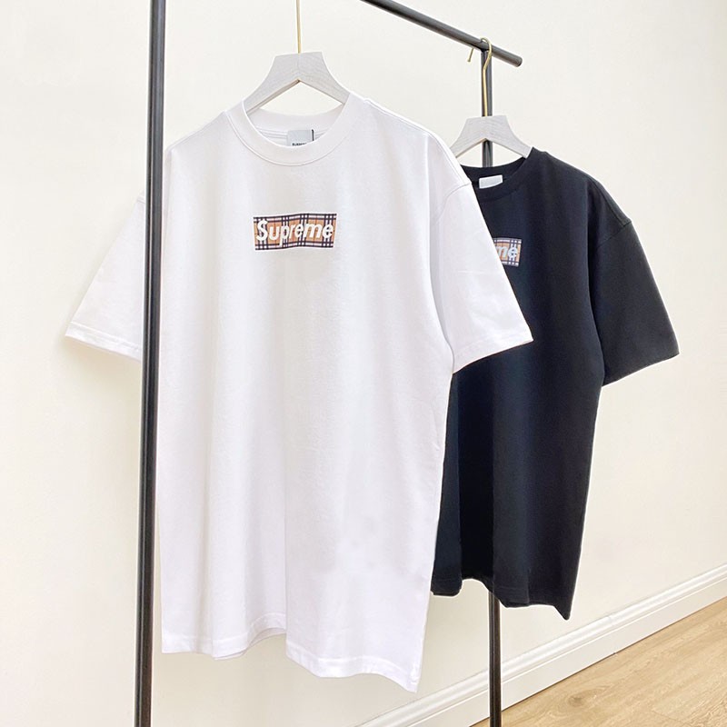 Supreme Burberry T-shirt Replica Box Logo 2 Colors Shf79994