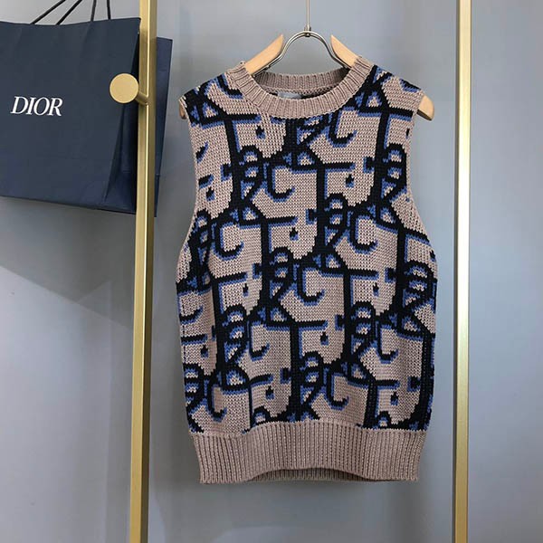 Cactus Jack Dior Replica Oversized Sleeveless Sweater 283M654AT357_C185 Cactus Jack Dior Replica Oversized Sleeveless Sweater 283M654AT357_C185