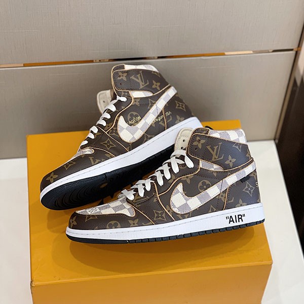 Louis Vuitton x Nike Air Force 1 Replica Mid by Virgil Abloh "Brown/White" nal56633 Louis Vuitton x Nike Air Force 1 Replica Mid by Virgil Abloh "Brown/White" nal56633