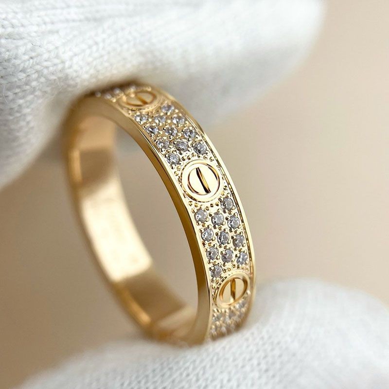 No.1 Popular Cartier LOVE Wedding Ring Copy, Pavé Diamond kae19155