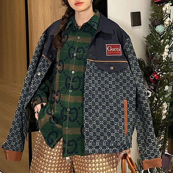 Competition for Gucci GG Supreme Denim Jacket Replica gue06575 Competition for Gucci GG Supreme Denim Jacket Replica gue06575