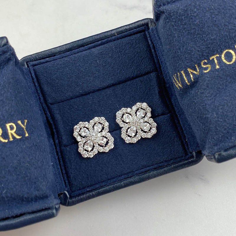 Not available in Japan Harry Winston [Diamond Loop/Earrings] ◆ Platinum ◆ ink49719