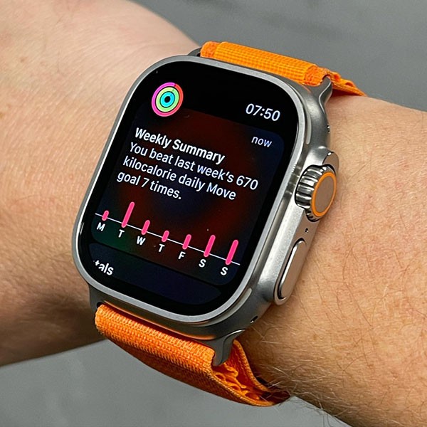 Apple Watch Ultra Replica Titanium Case and Orange Alpine Loop goj02521