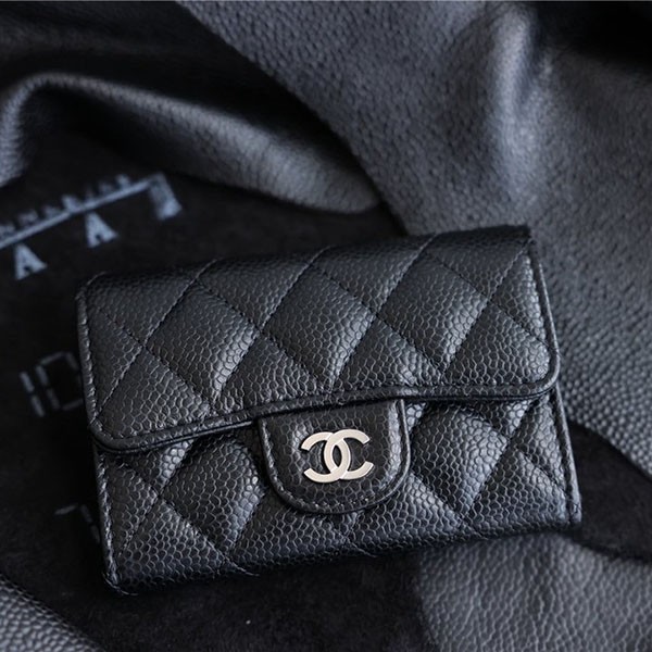 Very popular! Chanel silver Coco Mark logo card case copy shk85362