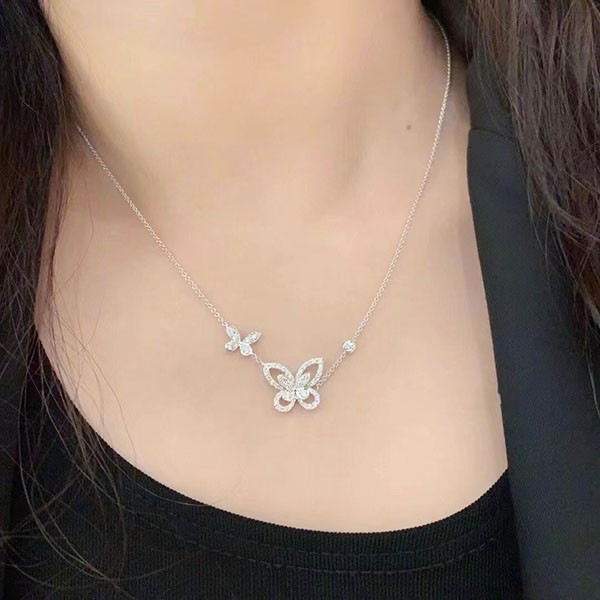 Sold out Graff Double Butterfly Silhouette Diamond Pendant RGP745