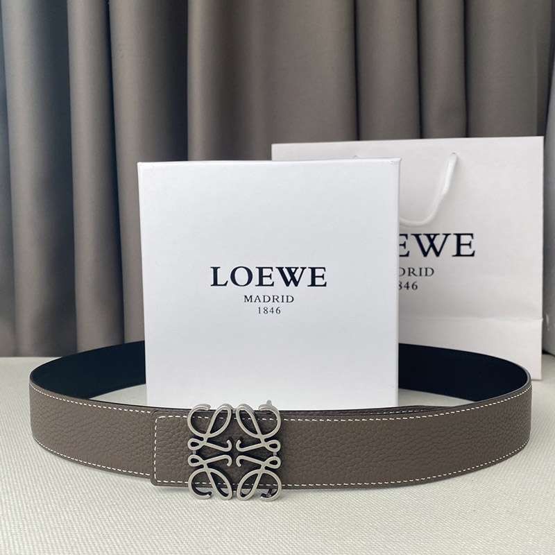 Rare color 2022 new work [LOEWE] Calf leather anagram buckle reversible belt lom02765