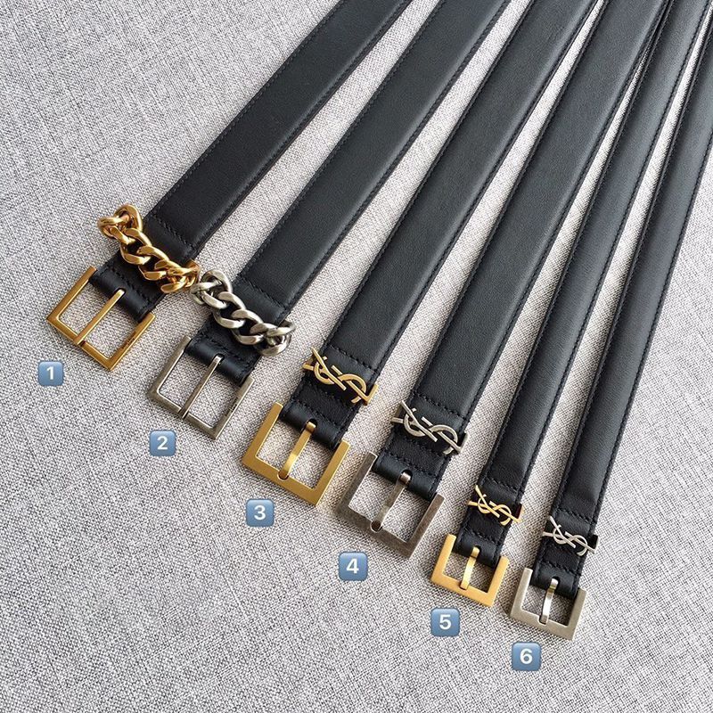 21-22AW Saint Laurent Replica Monogram Narrow Belt 20/30mm 6 Colors Sat30745