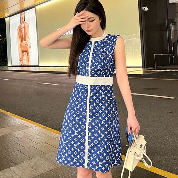 Rare Louis Vuitton One Piece Copy A-Line Dress 1AA9ZF vuu90462