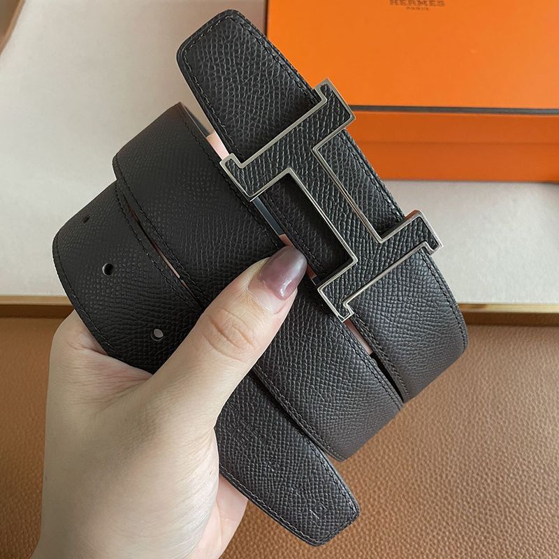 Very popular!! New color ★ Hermes ★ Silver Ancre H 35mm reversible belt copy erc45735 Very popular!! New color ★ Hermes ★ Silver Ancre H 35mm reversible belt copy erc45735