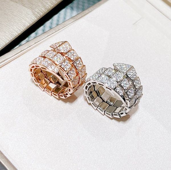 Sold out! Bulgari replica Serpenti Viper ring with diamonds, 18K, 2 colors, Buf84531