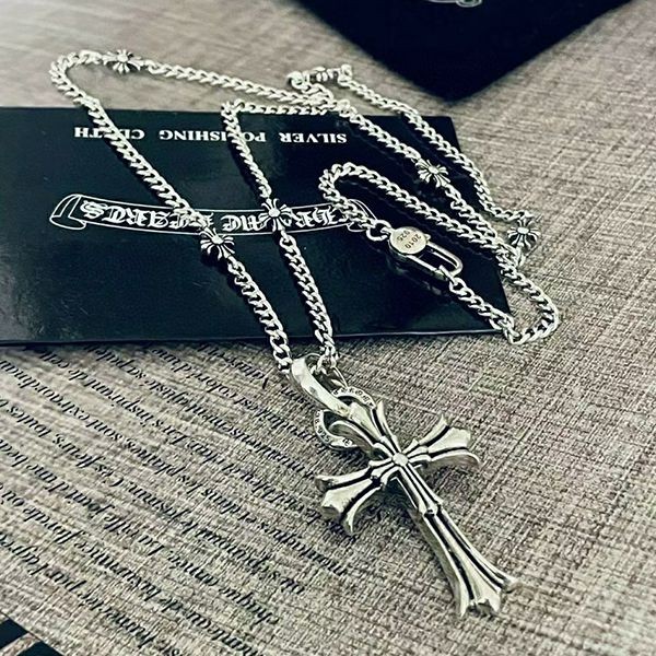 Popularity rising quickly Chrome Hearts necklace fake dagger silver Kua37350