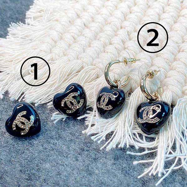 21AW New Chanel CC Mark Heart Earrings Replica shx57460