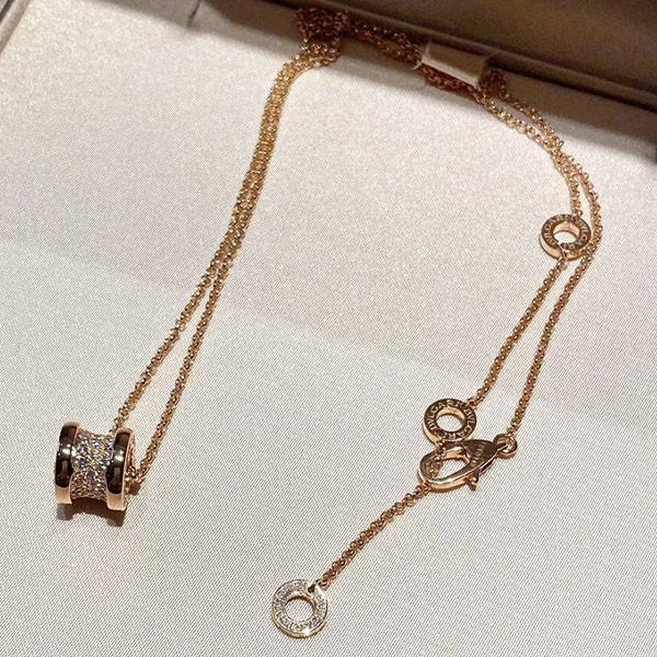 New sale Bulgari B.zero1 diamond necklace fake gold S360 Bug50664