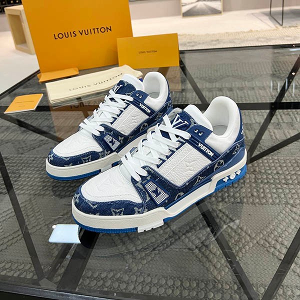 ★Japan!! Popular! Louis Vuitton LV Trainer Line Sneakers Fake 1A9JGT
