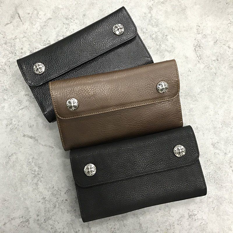 New Spring Collection Chrome Hearts Wallet Copy Wave Cross Button Flap Kuq62041