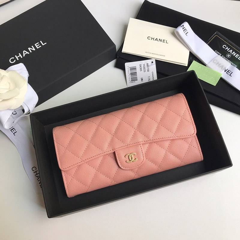 Very popular! Chanel bi-fold flap long wallet replica N grade caviar shb63948