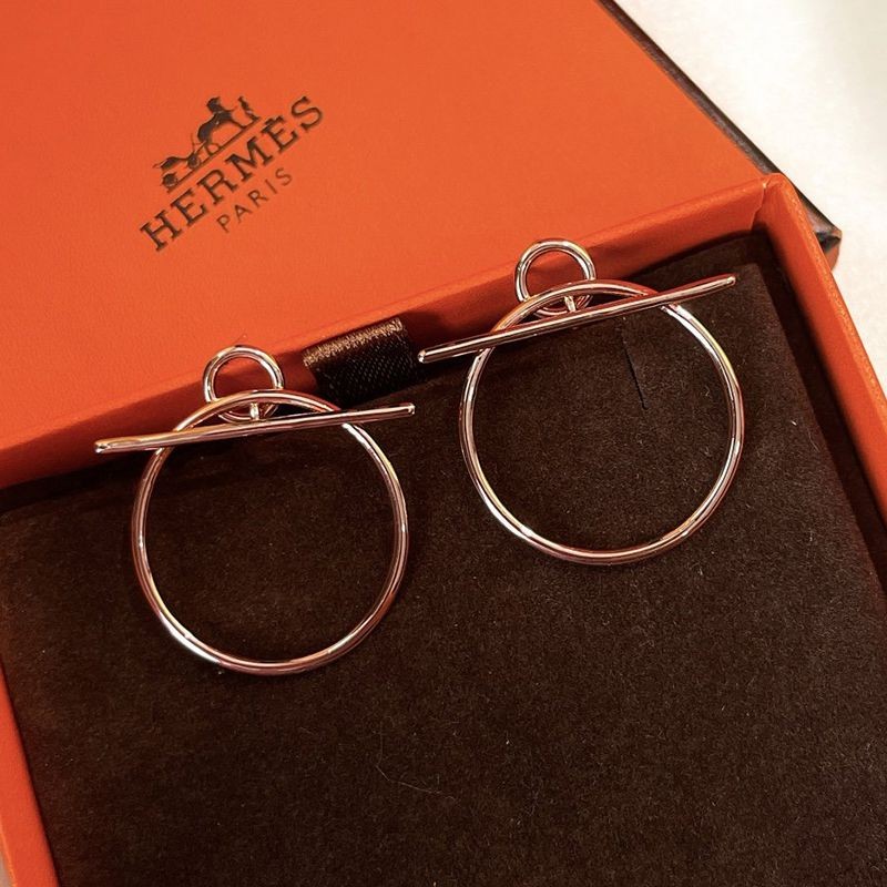 [Not available in Japan] [Hermes] Loop earrings replica PM pink gold ert97244