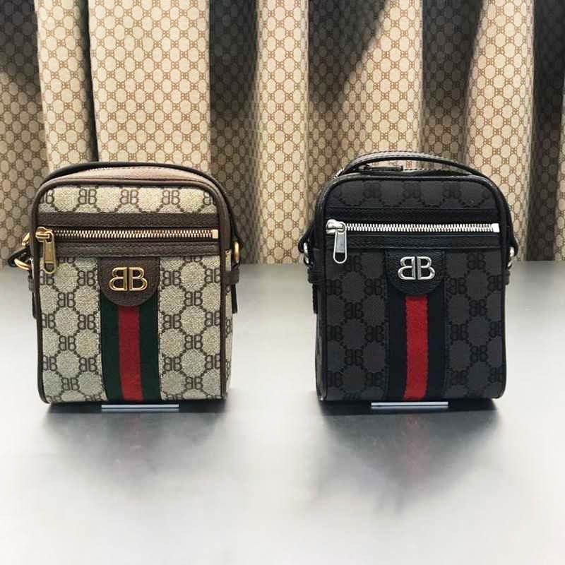 ☆Super popular☆Gucci Balenciaga The Hacker Canvas Fake Shoulder Zip Bag gul20607
