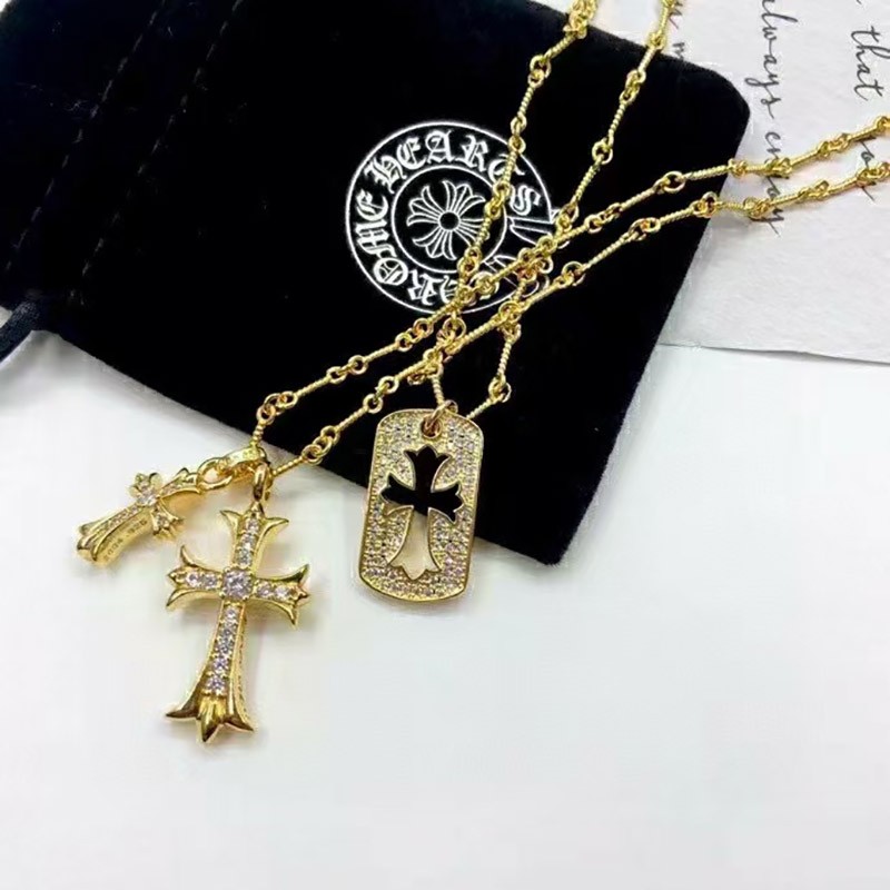 New Spring Arrivals Chrome Hearts Necklace Replica CH Cross Baby Fat Charm 2 Colors Kuu81738