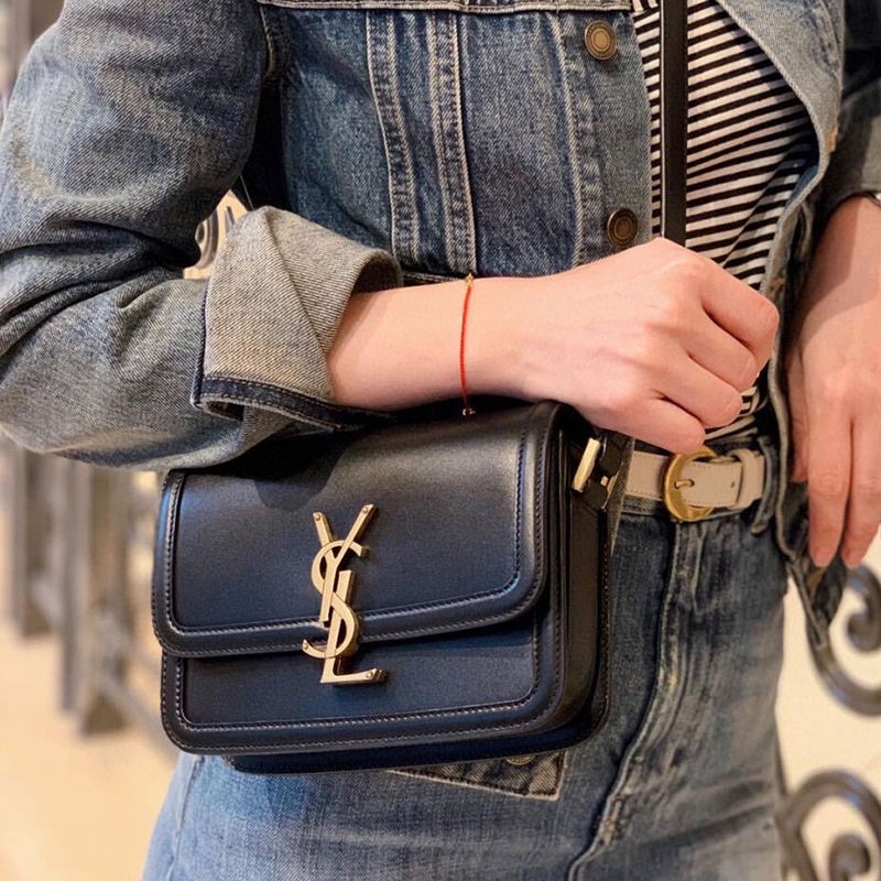 Extremely rare! Saint Laurent shoulder bag, box leather satchel bag replica Sap13059