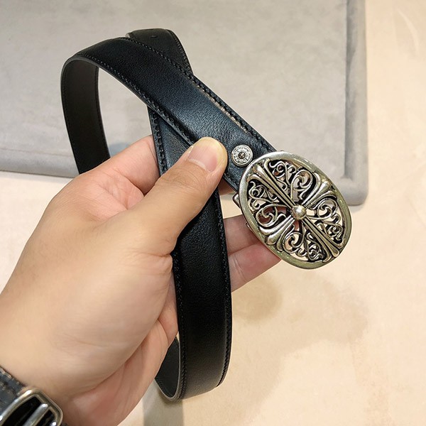 CHROME HEARTS CLASSIC OVAL CROSS BUCKLE COUNTERFEIT BELT SET