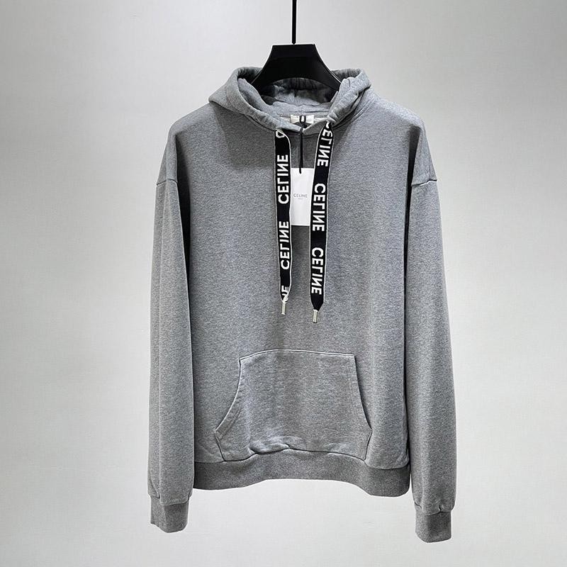 ★Super popular★ Celine｜Loose sweatshirt copy cotton fleece logo 2Y468052H08GC