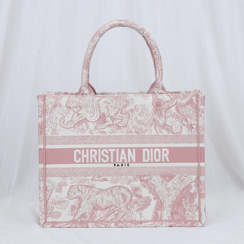 Battle for Dior Replica Book Tote Bag Toile de Jouy Embroidery M1296ZTDT_M912