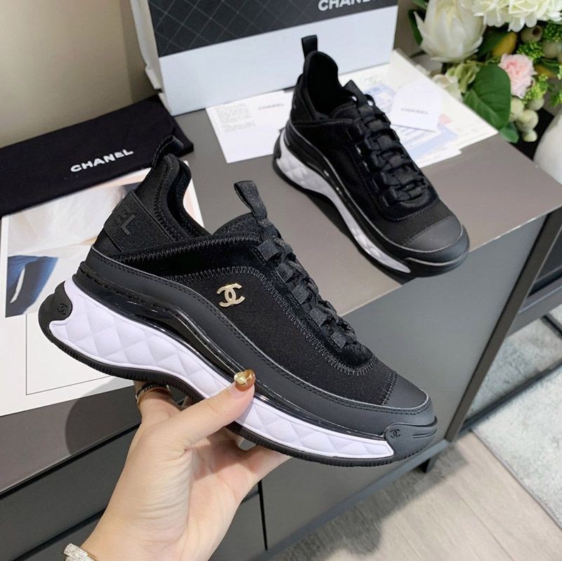 Super popular? Chanel suede velvet sneaker copy black shv39882 Super popular? Chanel suede velvet sneaker copy black shv39882