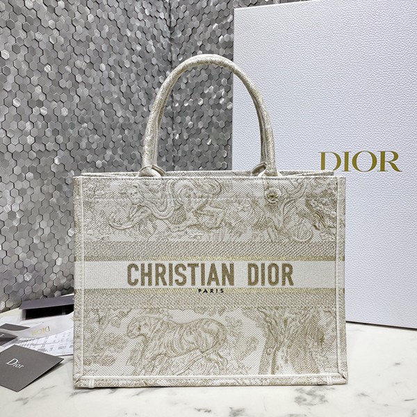 Extremely rare! Dior replica book tote Toile de Jouy embroidery 2 sizes deu94017