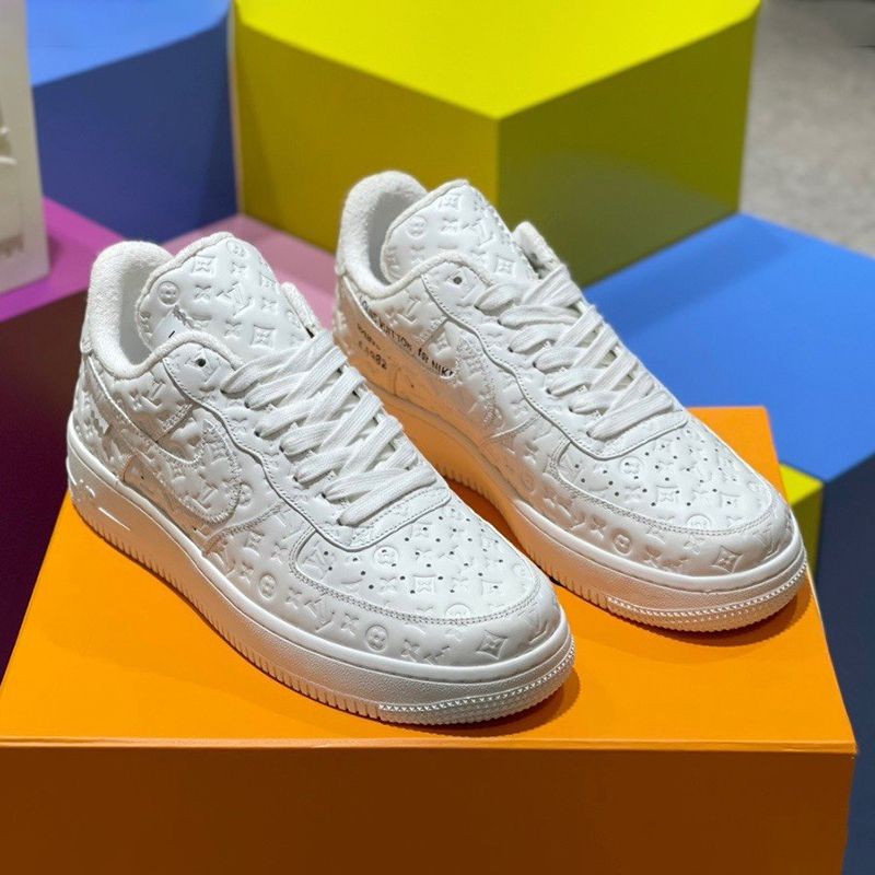 No.1 Popular Louis Vuitton x Nike Replica Air Force 1 Collaboration Sneakers White nap75325