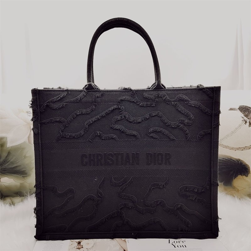 Rare color Dior book tote replica camouflage motif embroidery 2 sizes dep24789