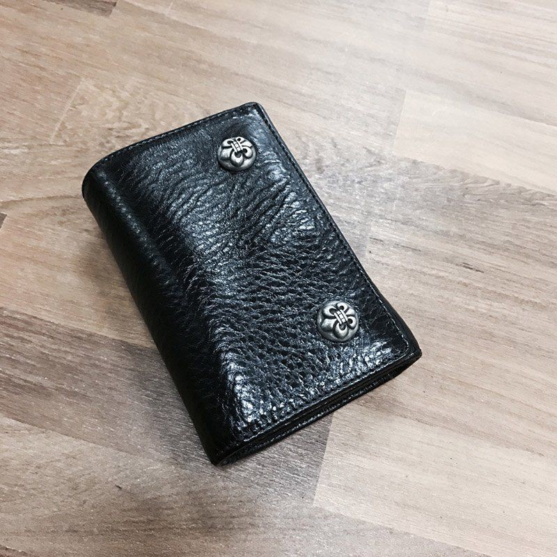 Classic Chrome Hearts Wallet Replica 3 Fold Wallet/Cross Button Kus47192