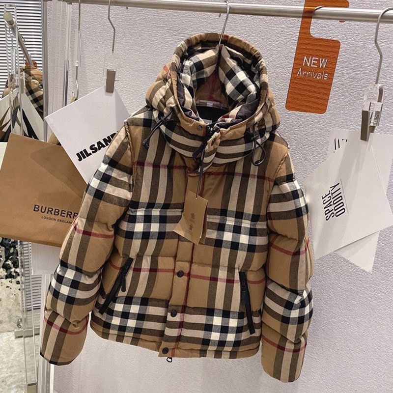Extremely rare! Burberry tartan check down jacket replica Baa32570