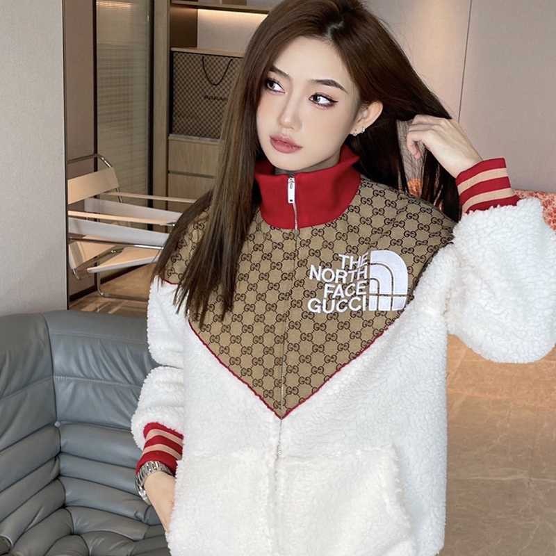21AW New Gucci x North Face GG Jacquard & Fleece Jacket Replica gus96378 21AW New Gucci x North Face GG Jacquard & Fleece Jacket Replica gus96378