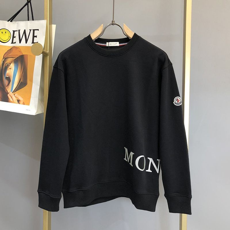 Rare color Moncler side logo sweatshirt copy black mos36872 Rare color Moncler side logo sweatshirt copy black mos36872