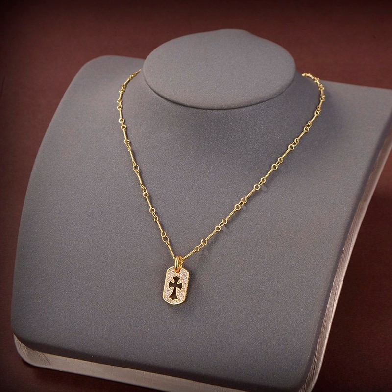 ☆Super popular☆ [Chrome Hearts necklace fake] Angel 22K safety pin gold Kuc56285