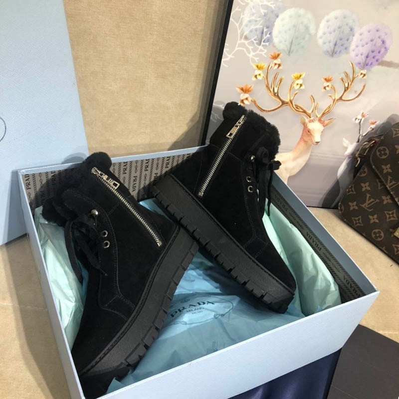 Popularity rising Prada brow shirred line suede fake snow boots pui64053 Popularity rising Prada brow shirred line suede fake snow boots pui64053