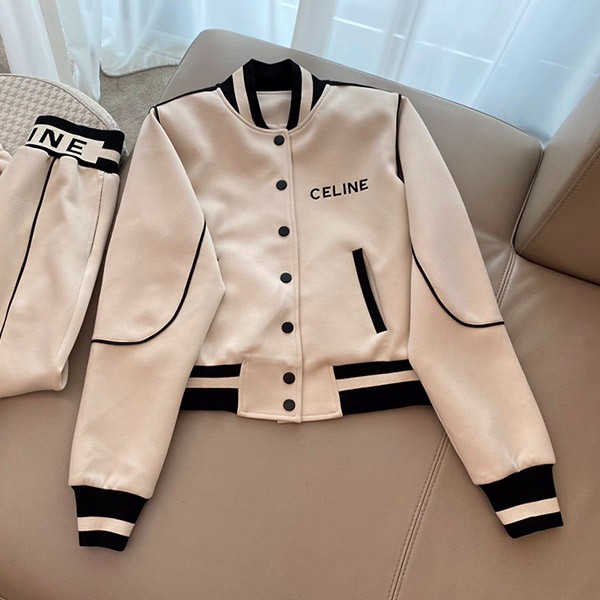 Celine embroidered reversible athletic loose sweatshirt set CES59638