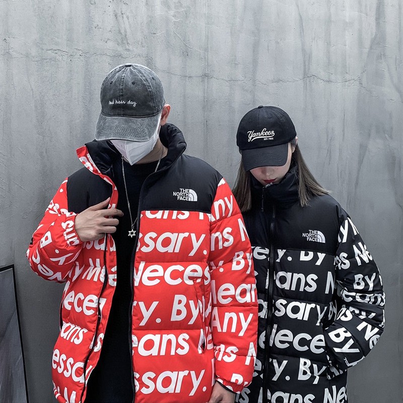 Popular all over the world? Nuptse fake Supreme North Face down leather down jacket 2 colors Sho87130