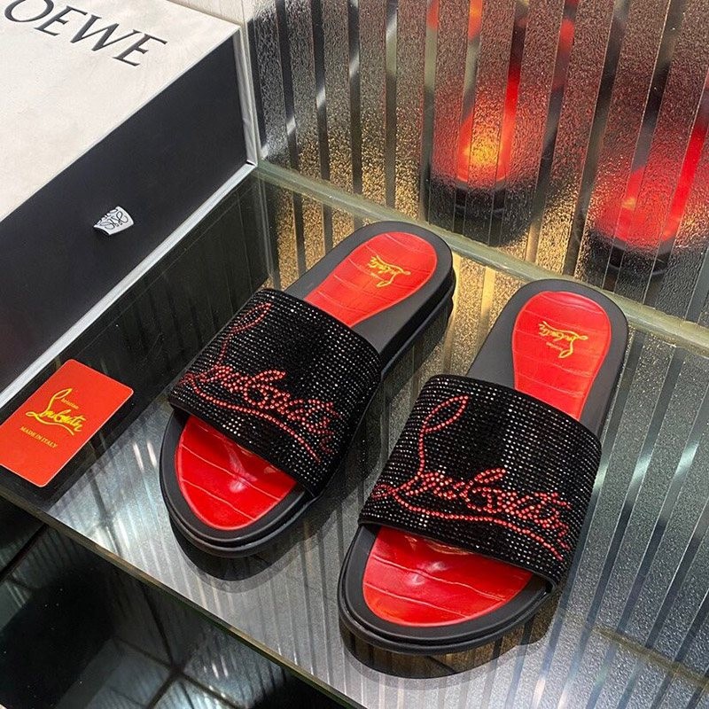 ★Popular in Japan! Louboutin Replica★Pool Fun Spiked Leather Sandals Rud14767