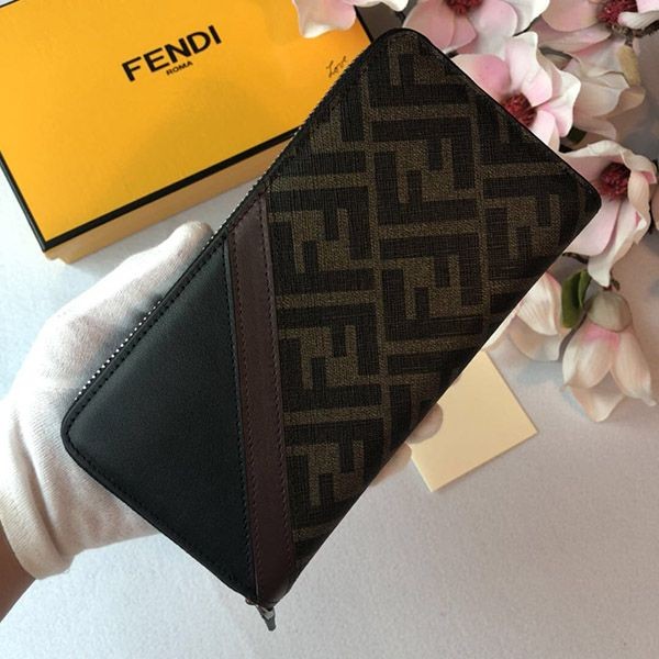 Very popular Fendi wallet replica customized FF fabric card logo zip wallet peekaboo feh61866 Very popular Fendi wallet replica customized FF fabric card logo zip wallet peekaboo feh61866